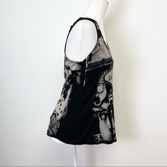 Banana Expression Las Vegas Graphic Muscle Tee Tank Semi Sheer Size Medium - Picture 8 of 16